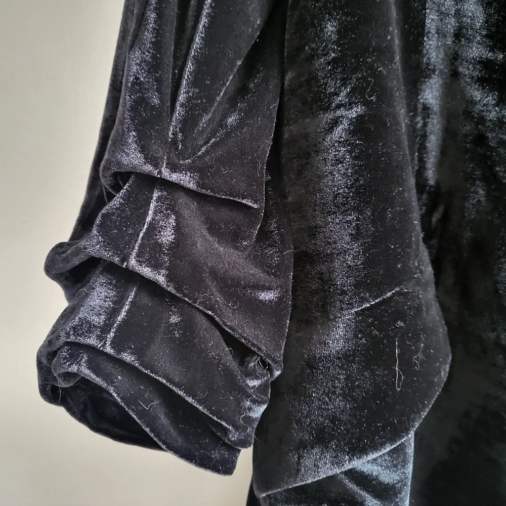 New Rachel Zoe Velvet Single Button Long Black Blazer NWT Size X-Small